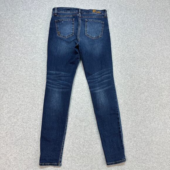 Kut From The Kloth Jeans Distressed Skinny Ankle Jeans WMNS 10 Med Wash MidRise - Picture 4 of 10